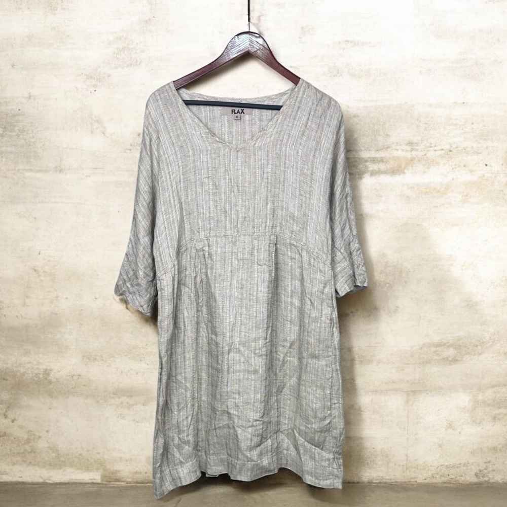Flax woman linen midi dress size small